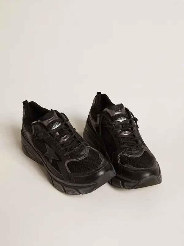 Men’s Lightstar with black leather and mesh upper and black star online