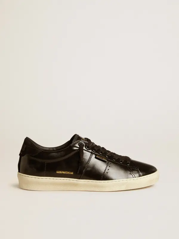 Men’s Matchstar in black leather with black suede heel tab online