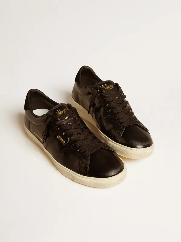 Men’s Matchstar in black leather with black suede heel tab online