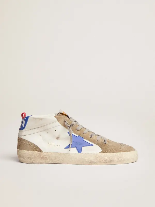 Men’s Mid Star with blue leather star and dove-gray suede inserts online