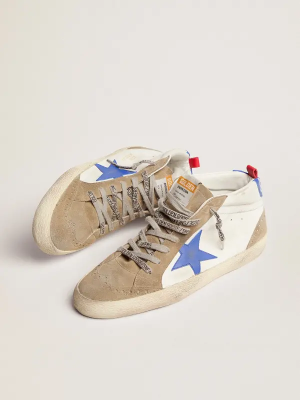 Men’s Mid Star with blue leather star and dove-gray suede inserts online