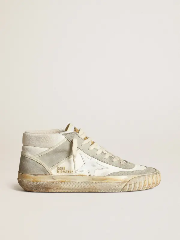 Men’s Mid Star with ice-gray suede inserts and white star online
