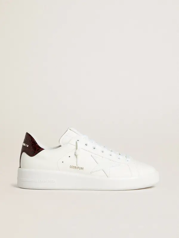 Men’s Purestar with white leather star and burgundy croc-print leather heel tab online