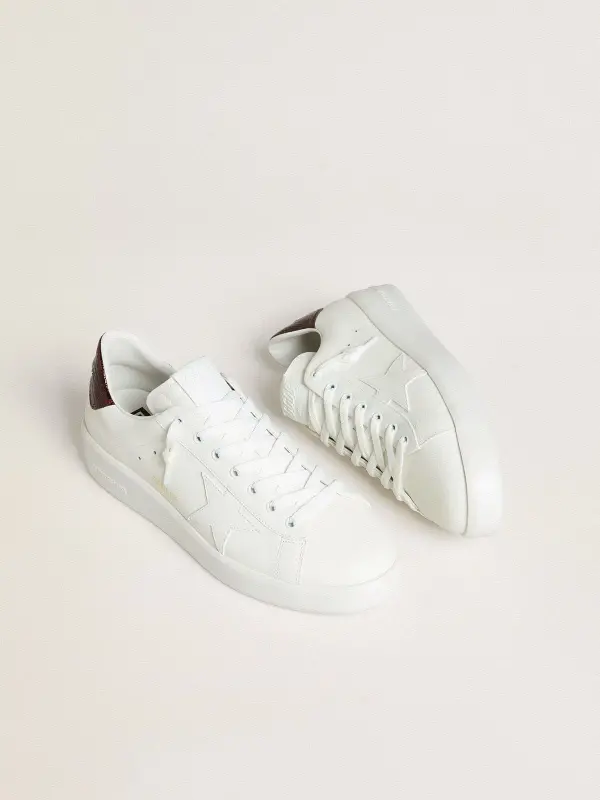 Men’s Purestar with white leather star and burgundy croc-print leather heel tab online