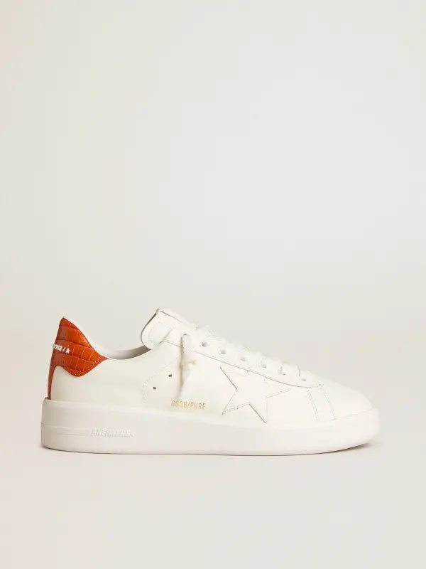 Men’s Purestar with white leather star and orange heel tab online