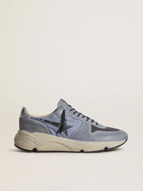 Men’s Running Sole in light blue nylon and nubuck with black star online