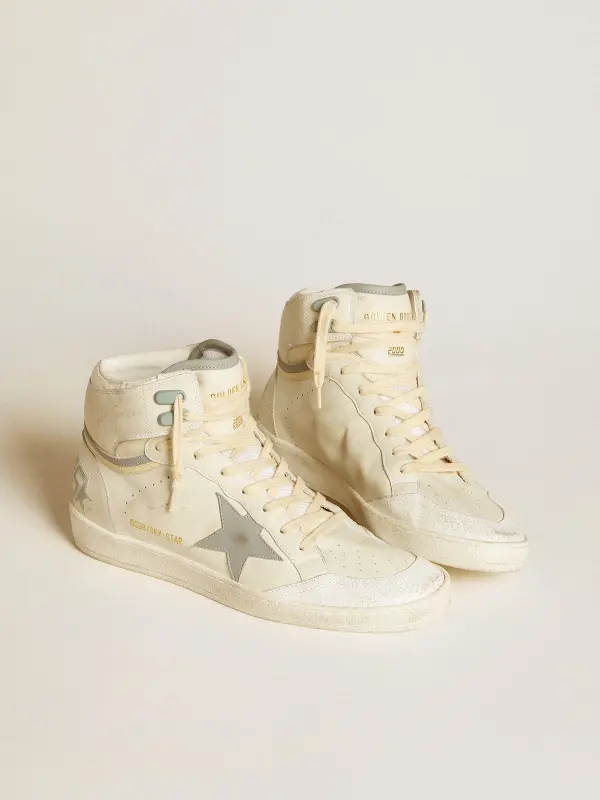 Men’s Sky-Star in leather with light blue leather star and white heel tab online