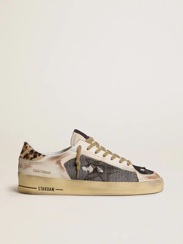 Men’s Stardan in nappa and mesh with leopard-print pony skin heel tab online