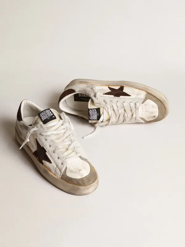 Men’s Stardan in nappa and pony skin with brown suede star online