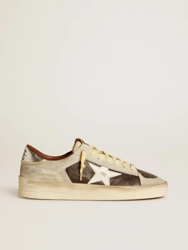 Men’s Stardan in suede and leather with leather star and metallic heel tab online