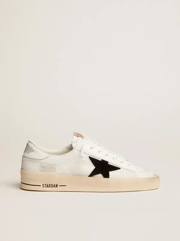 Men’s Stardan in white mesh with black suede star online