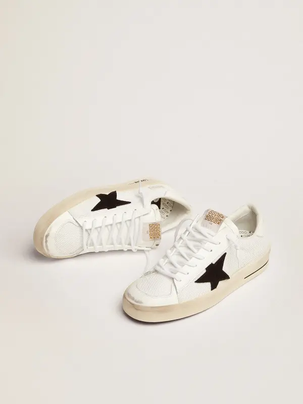Men’s Stardan in white mesh with black suede star online