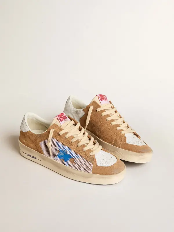 Men’s Stardan LTD in tobacco suede and mesh with blue star and leather heel tab online