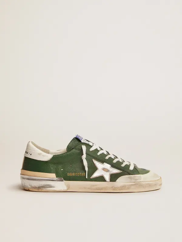 Men’s Super-Star in green leather and multifoxing online
