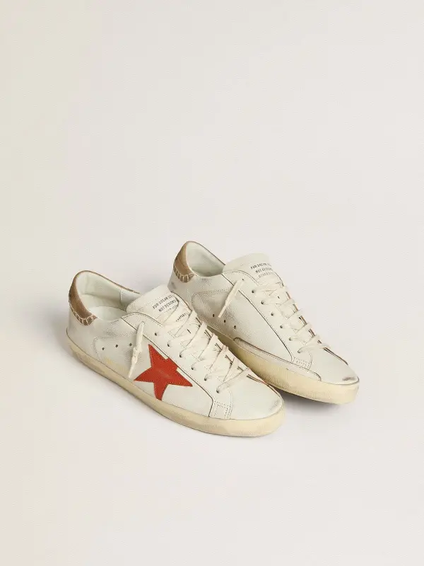 Men’s Super-Star LTD in nappa leather with orange leather star and tobacco suede heel tab online