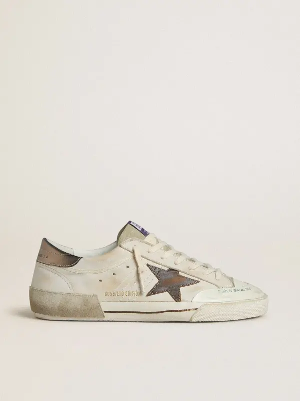 Men’s Super-Star LTD in suede with brown leather star and metallic leather heel tab online