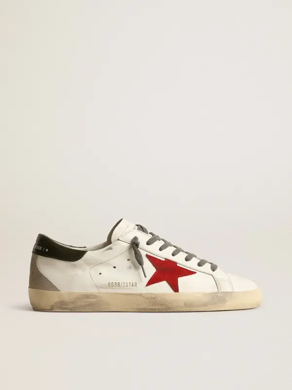 Men’s Super-Star with red suede star and green leather heel tab online