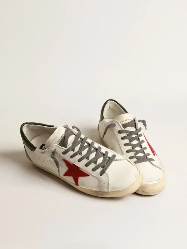 Men’s Super-Star with red suede star and green leather heel tab online