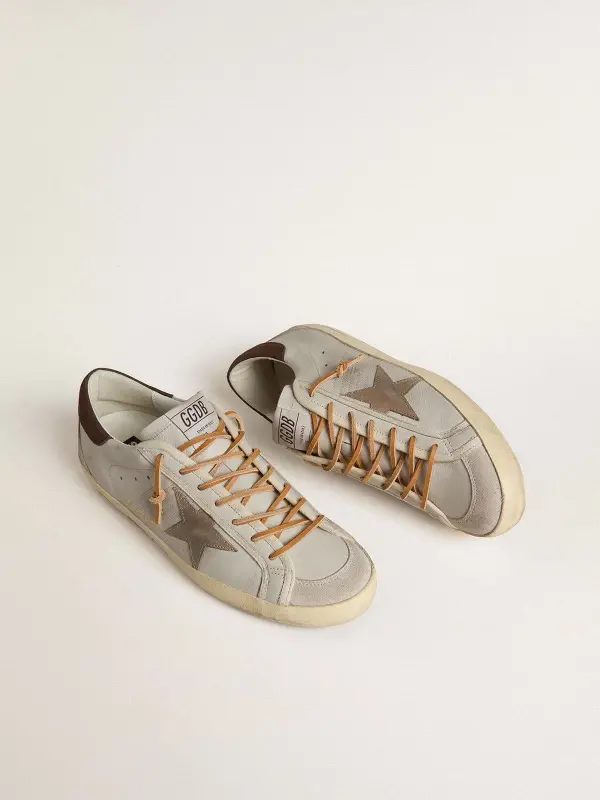 Men’s Super-Star with tobacco-colored croc-print leather star and black leather heel tab online