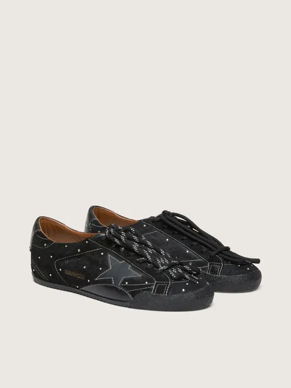 Men’s True-Star in black suede with Swarovski crystals and black leather star online