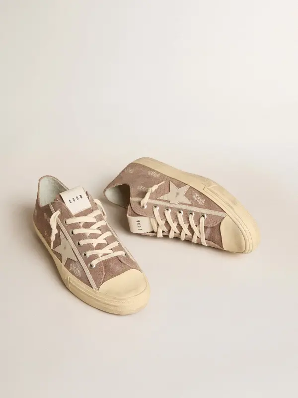 Men’s V-Star in dove-gray suede with light gray leather star online