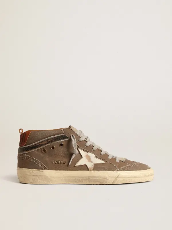Mid Star in green canvas with leather star and black flash online