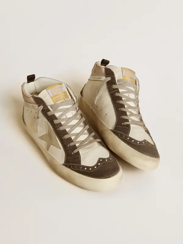 Mid Star with gray leather star and metallic silver leather flash online
