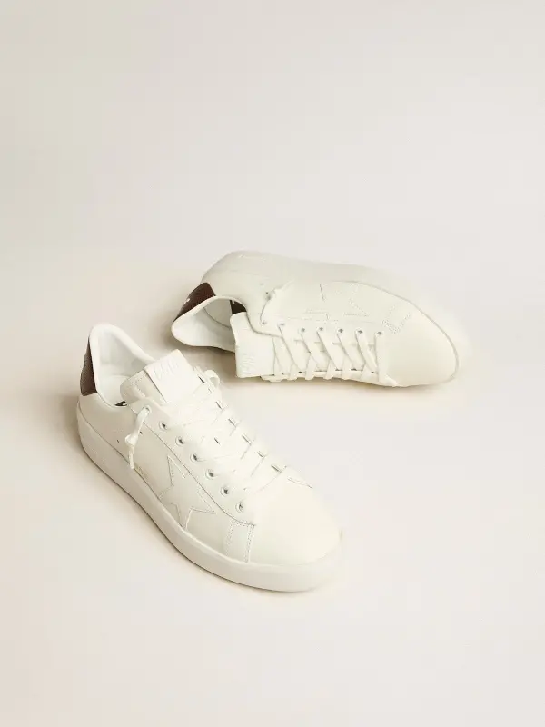 Purestar with white star and burgundy lizard-print heel tab online