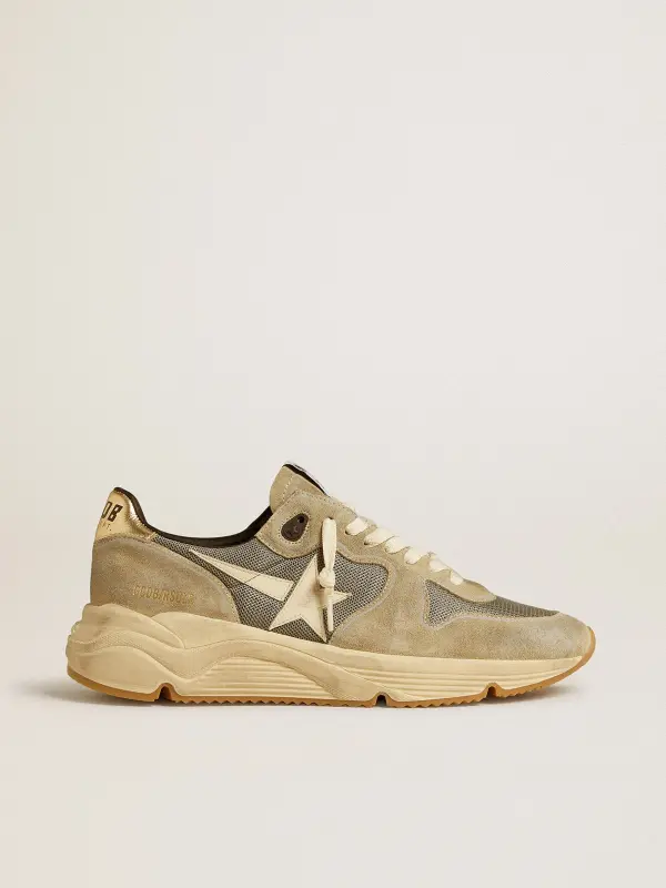 Running Sole in gray suede with white star and white heel tab online