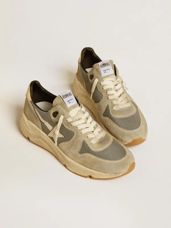 Running Sole in gray suede with white star and white heel tab online