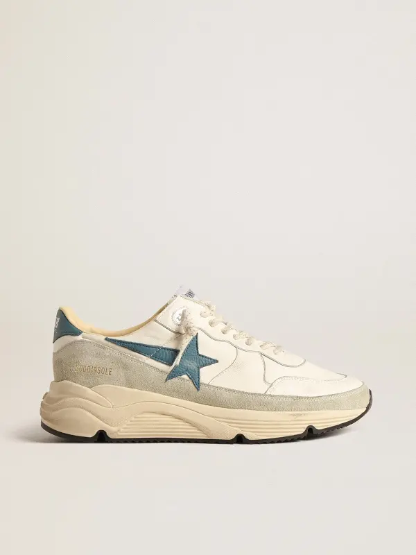 Running Sole in nappa with blue leather star and suede insert online