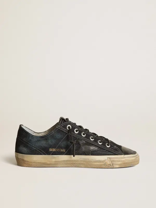 V-Star sneakers in midnight-blue denim with black leather star and toe online