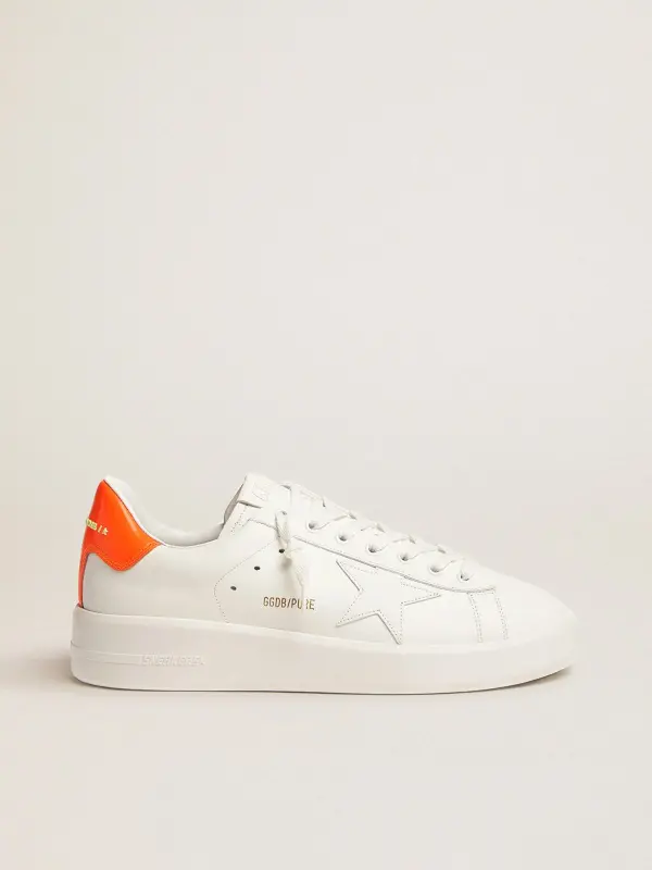 White Purestar sneakers with fluorescent orange heel tab online