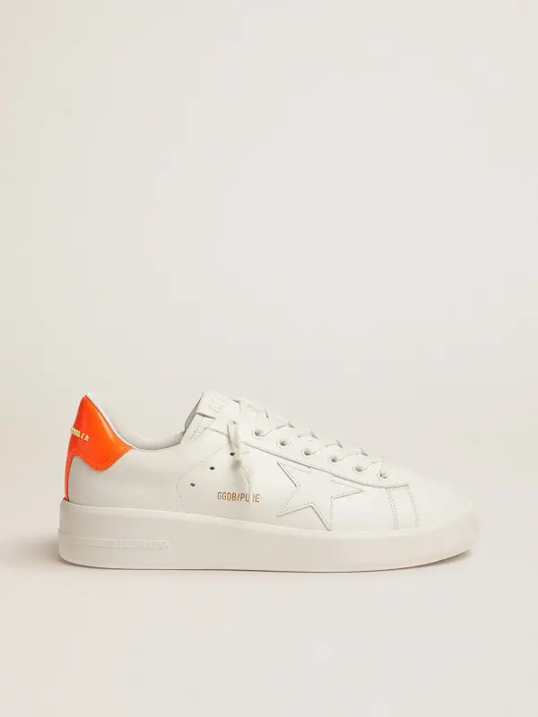 White Purestar sneakers with fluorescent orange heel tab online
