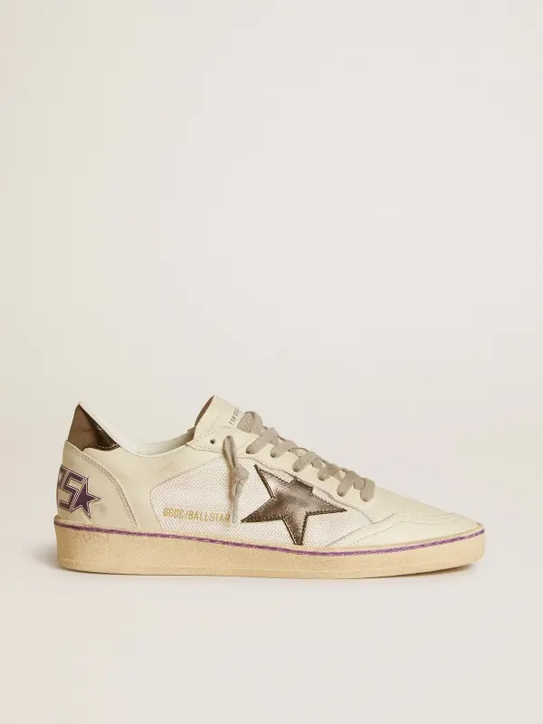 Ball Star in mesh and leather with metallic leather star and heel tab online