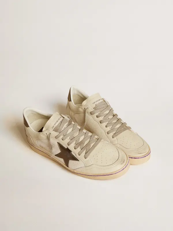 Ball Star in mesh and leather with metallic leather star and heel tab online