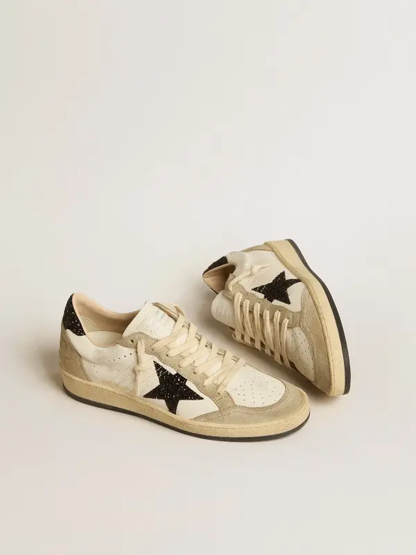 Ball Star in nappa and suede with black glitter star and heel tab online