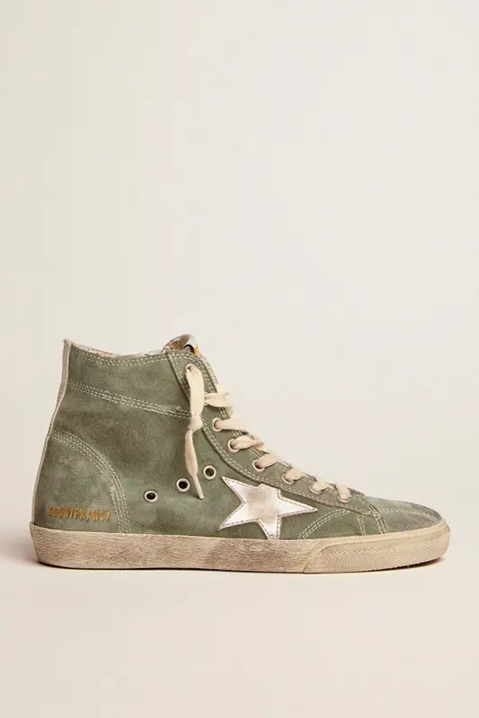 Francy in green suede with silver metallic leather star online