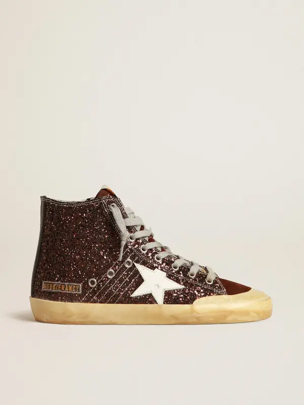 Francy Penstar in brown glitter with white leather star online