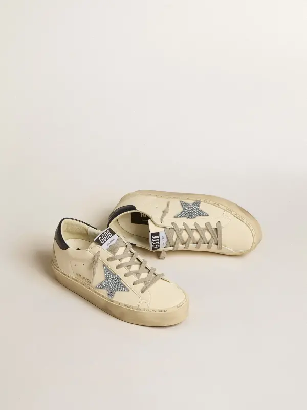 Hi Star in nappa with Swarovski crystal star and dark blue leather heel tab online