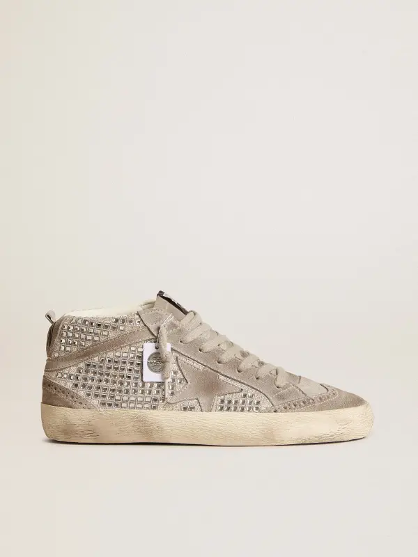 Mid Star in silver suede with Swarovski crystals and suede star online