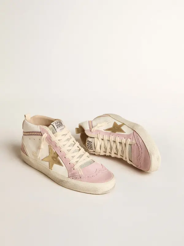 Mid Star with gold leather star and pink suede flash with pearls online