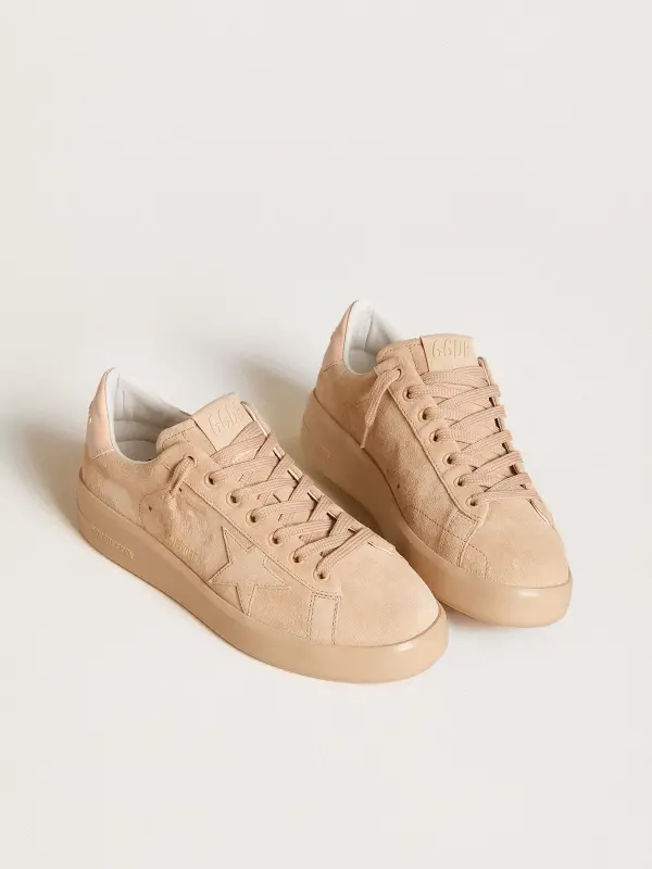 Purestar in suede with suede star and light pink leather heel tab online