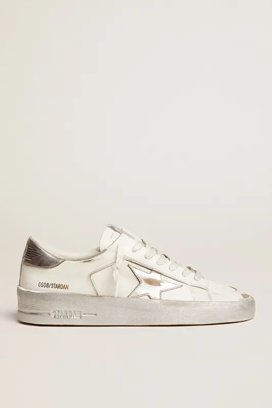 Stardan sneakers with silver metallic leather star and heel tab online