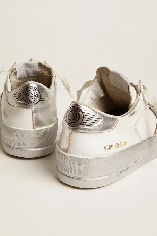 Stardan sneakers with silver metallic leather star and heel tab online