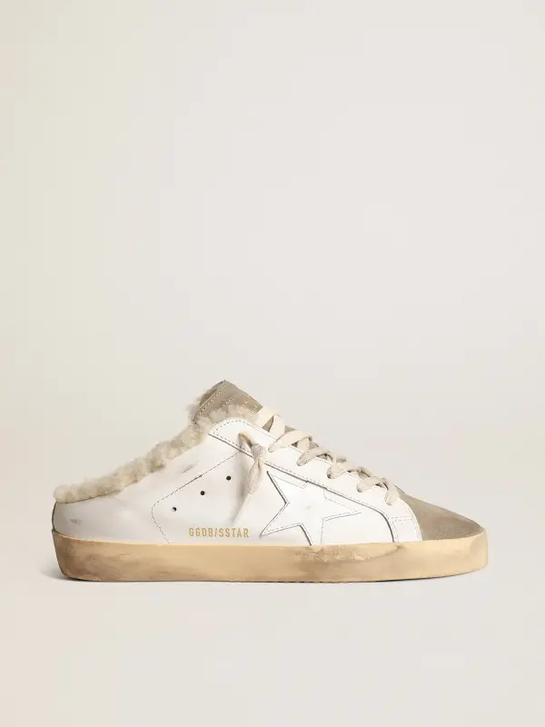 Super-Star Sabots with white leather star and shearling lining online