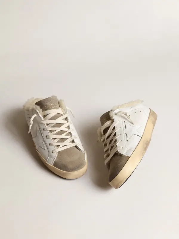 Super-Star Sabots with white leather star and shearling lining online