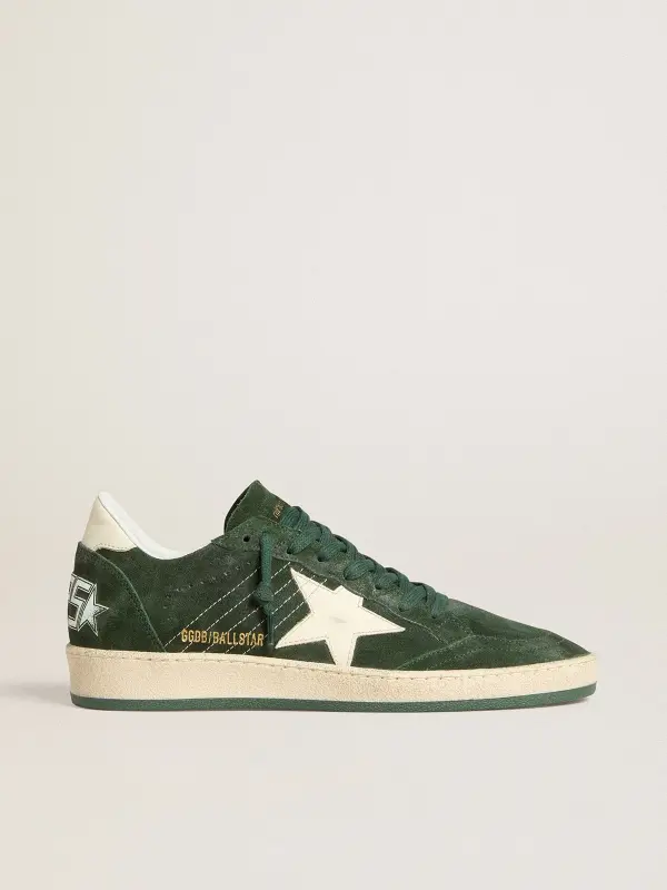 Women’s Ball Star in green suede with white leather star and heel tab online