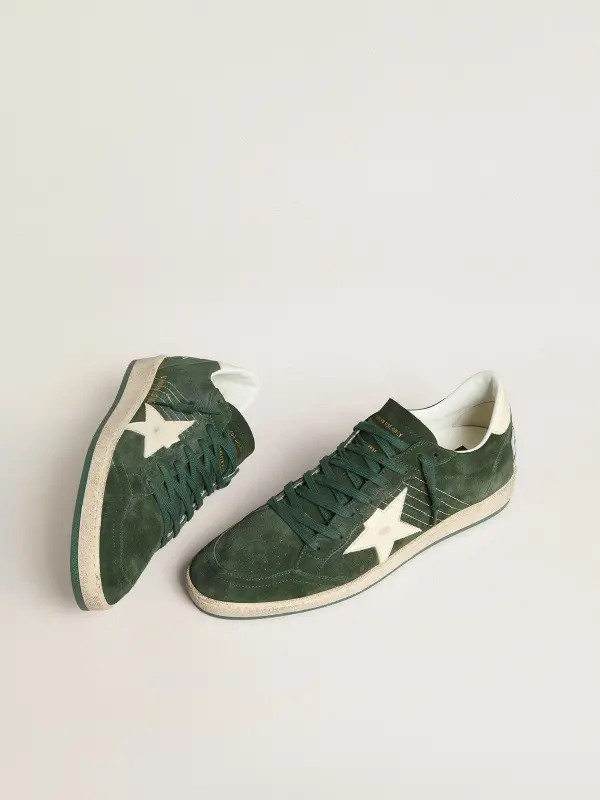 Women’s Ball Star in green suede with white leather star and heel tab online