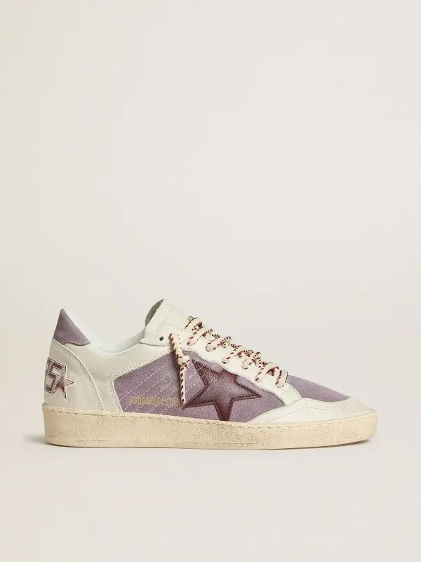 Women’s Ball Star in lilac suede with burgundy leather star and lilac suede heel tab online